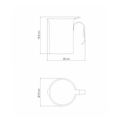 Jarra Tramontina Buena para Água em Aço Inox com Tampa 14 cm 2,9 L
