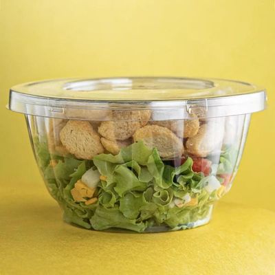 100un Embalagem Saladeira com Divisória 600ml G633 Cristal Galvanotek