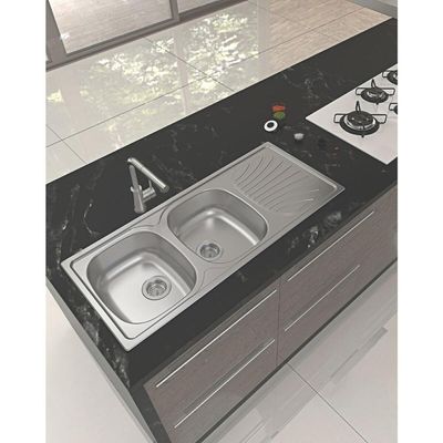 Cuba de Sobrepor Tramontina Alpha Alpha 2C 34 R em Aço Inox 116 x 50 cm