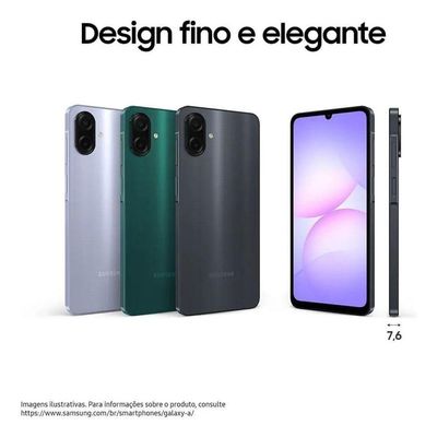 Smartphone Samsung Galaxy A07 128GB Tela 6.7" Preto