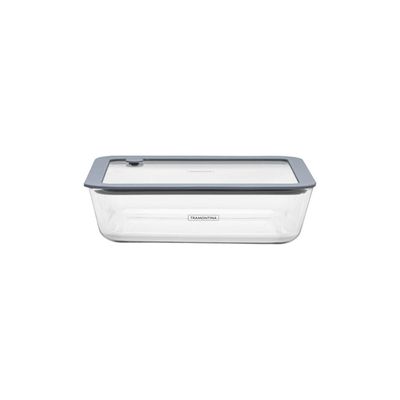 Pote de Vidro Tramontina Vittra Retangular com Tampa Hermética de Silicone 1,4 L