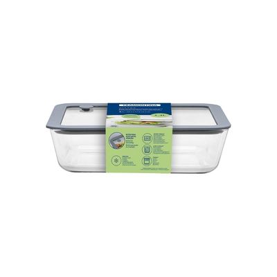 Pote de Vidro Tramontina Vittra Retangular com Tampa Hermética de Silicone 1,4 L