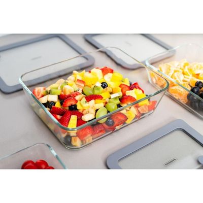 Pote de Vidro Tramontina Vittra Retangular com Tampa Hermética de Silicone 1,4 L