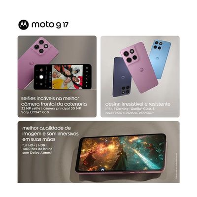 Celular Smartphone Motorola Moto G17 128GB Tela 6,7'' Android 15 Roxo