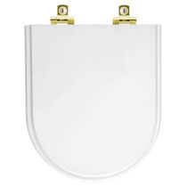 Assento Sanitário Smart Alongado Plástico Parafusado Fechamento Suave Branco Pontto Lavabo 40CM