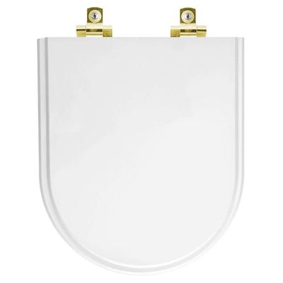 Assento Sanitário Smart Alongado Plástico Parafusado Fechamento Suave Branco Pontto Lavabo 40CM