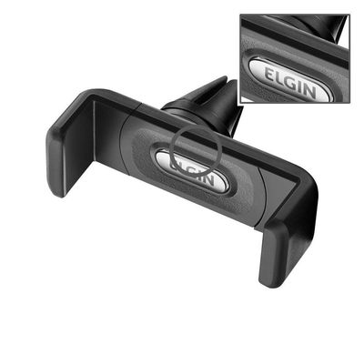 Suporte Veicular Elgin Universal para Smartphones Até 5,5 Polegadas ABS e Silicone Preto 1 Unidade