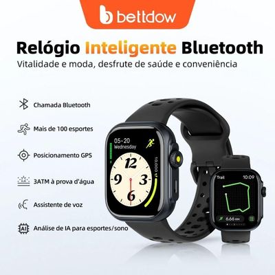 Smartwatch D20 Krikiai 1,85" HD com Monitoramento Saúde 5 Dias de Bateria Prata