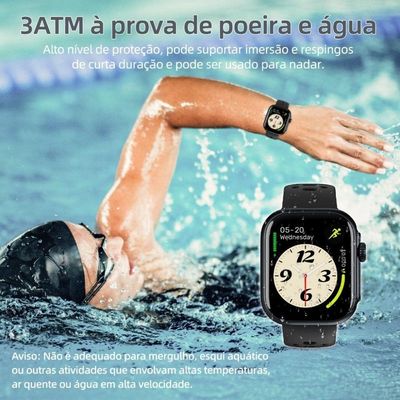 Smartwatch D20 Krikiai 1,85" HD com Monitoramento Saúde 5 Dias de Bateria Prata