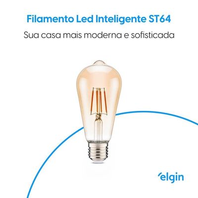 Lâmpada De Filamento Smart Led St64 - 6w Bivolt Compatível Com Alexa E Google Home