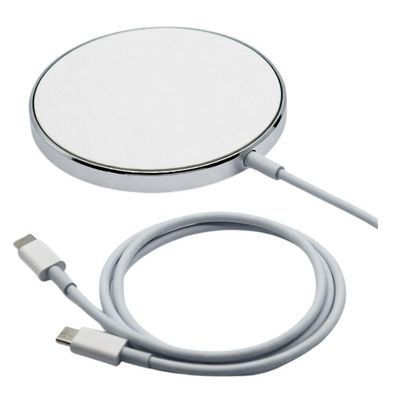 Carregador sem Fio Qi 15W MDM Design Slim Redondo para Smartphone Branco