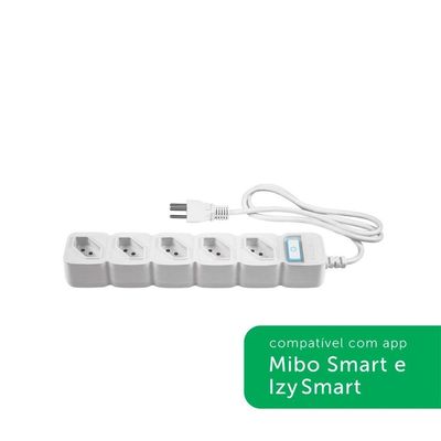 Protetor Eletrônico Smart Wi-Fi Intelbras EWS 305 com 5 Tomadas 10A 2200W 100~240V Branco