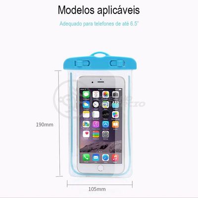 Capa Impermeável para Celular Smart Bracelet Universal para Proteção Contra Água e Sujeira Azul 1