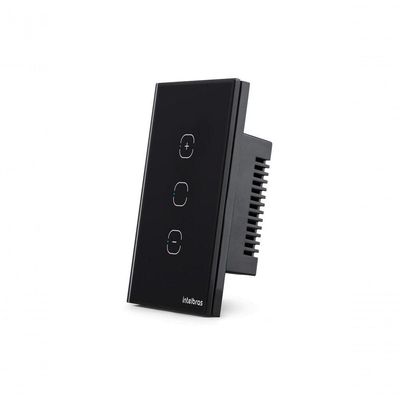 Interruptor Smart Wi-Fi Touch Dimmer EWS 1101 com Controle por App e Voz Preto Intelbras