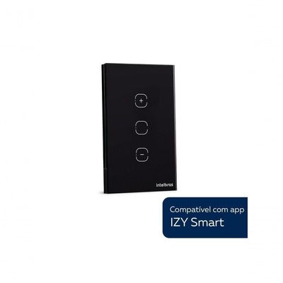 Interruptor Smart Wi-Fi Touch Dimmer EWS 1101 com Controle por App e Voz Preto Intelbras