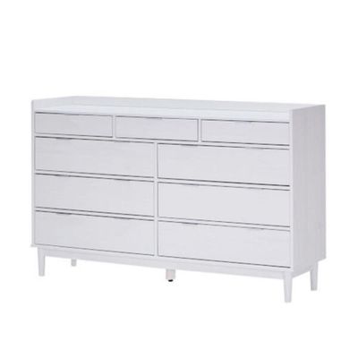 Cômoda 9 Gavetas Laca Branco em Madeira 150x43x92 cm Marin