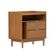 Mesa de Cabeceira Marrom Claro 63cm 2 Gavetas em Madeira Marin