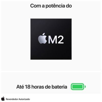 Apple MacBook Air 13" M2 (CPU de 8 núcleos e GPU de 8 núcleos, 8GB RAM , 256 GB SSD) - Estelar