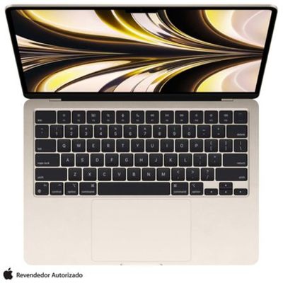 Apple MacBook Air 13" M2 (CPU de 8 núcleos e GPU de 8 núcleos, 8GB RAM , 256 GB SSD) - Estelar