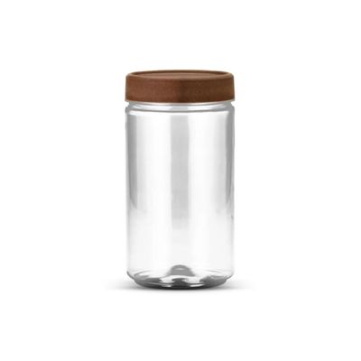 12un Pote Multiuso Plástico Bazar 1100ml com Tampa Amadeirado G1119 Galvanotek