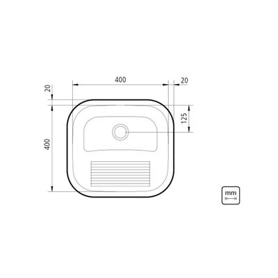 Tanque Tramontina Hera 25 L em Aço Inox Acetinado 40 x 40 cm OUTLET