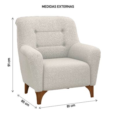 Poltrona Mila Decorativa de Descanso Caemmun Bege