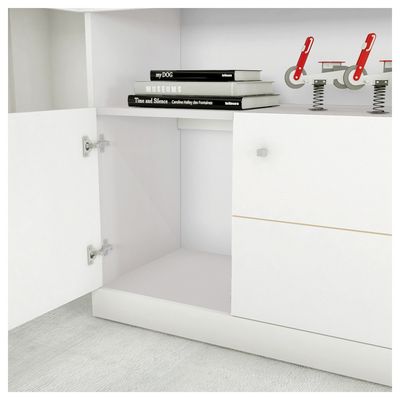Mesa de Canto Job Em L Escritório Computador Caemmun Branco Fosco