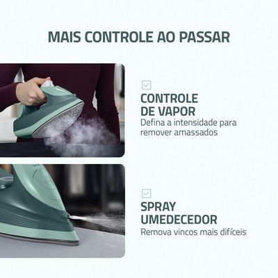 Ferro a Vapor Mondial Verde 1800W - FVN-02-G 220V