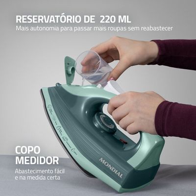Ferro a Vapor Mondial Verde 1800W - FVN-02-G 220V