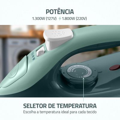 Ferro a Vapor Mondial Verde 1800W - FVN-02-G 220V