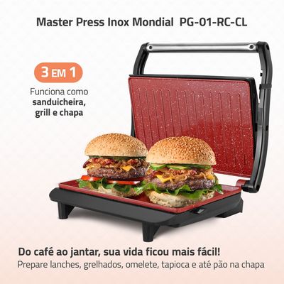 Master Press Inox Mondial Vermelho 1000W PG-01-RC-CL 220V