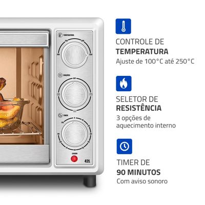 Forno Elétrico 42L Family II Mondial Branco 1600W - FRN-42-WI 127V