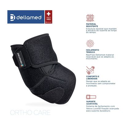 Par de Cotoveleiras Ajustável Ortho Care Dellamed unico / Preto