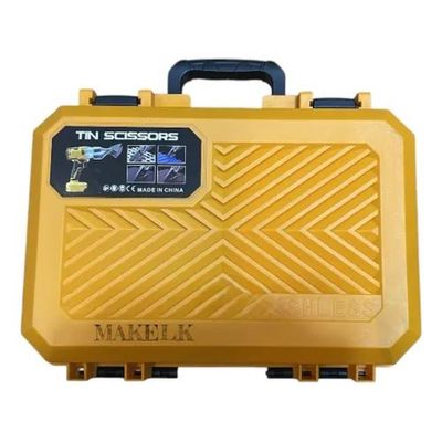 Tesoura Alicate Aviação Chapa Metal Elétrica 2 Baterias Amarelo