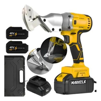 Tesoura Alicate Aviação Chapa Metal Elétrica 2 Baterias Amarelo
