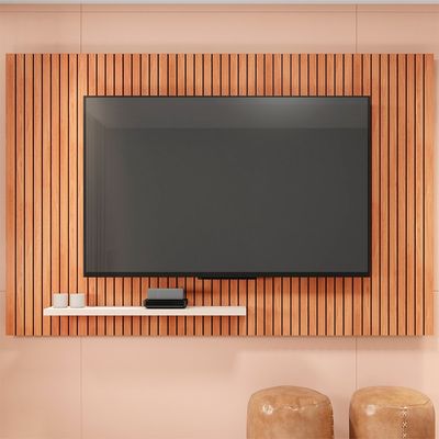Conjunto Sala de Estar Painel Sun Mesa Book Caemmun Freijo/off white