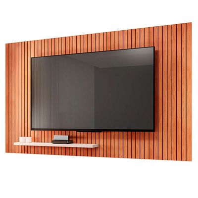 Conjunto Sala de Estar Painel Sun Mesa Book Caemmun Freijo/off white