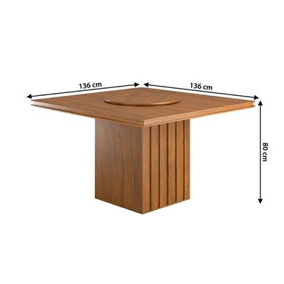 Kit Mesa De Jantar Santiago 136 E 6 Cadeiras Córdoba Cinamomo-mogno