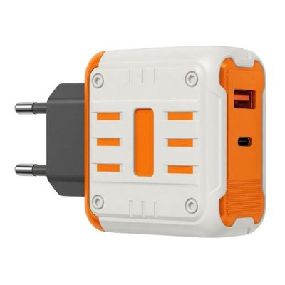 Carregador Rápido Dual Portas Usb C Usb MDM com Cabo Tipo C Incluso para Smartphones e Tablets