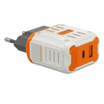 Carregador Rápido Dual Portas Usb C Usb MDM com Cabo Tipo C Incluso para Smartphones e Tablets
