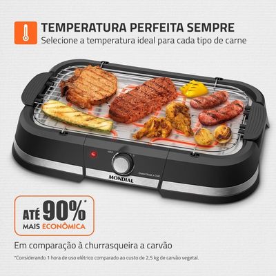 Churrasqueira Elétrica Mondial Grand Steak & Grill CH-08-BI 2000W Preto 127V