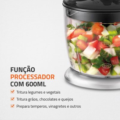 Mixer Turbo 3 em 1 Mondial Preto/Inox 500W - M-18-BI 127V