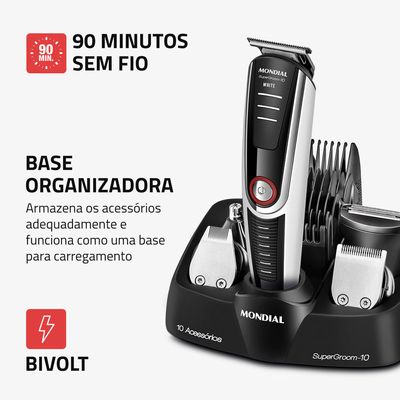 Aparador de Pelos SuperGroom Mondial BG-08 Bivolt
