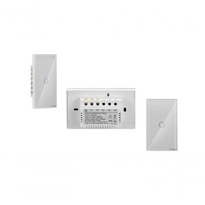 Interruptor Touch Smarteck 4 Módulos com Wi-Fi e Comando de Voz Branco Steck