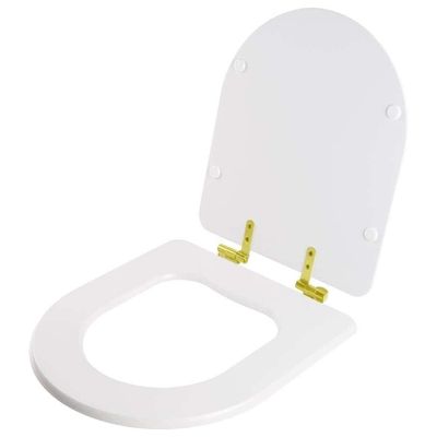 Assento Sanitário Smart Alongado Plástico Parafusado Fechamento Suave Branco Pontto Lavabo 40CM