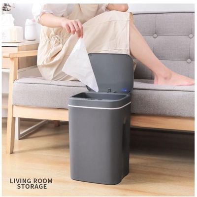 Lixeira Automatica Cesto Lixo Inteligente Smart Sensor Cozinha Banheiro Grande 12 Litros Cinza