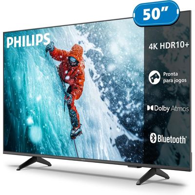 Smart TV 50 4K LED 50PUG7300/78 Wi-Fi Titan OS Philips Preto / Bivolt