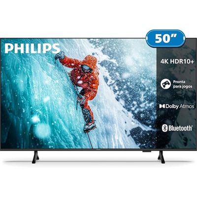 Smart TV 50 4K LED 50PUG7300/78 Wi-Fi Titan OS Philips Preto / Bivolt