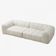 Sofá Compactado Puffer 3 Lugares Cazedis Creme