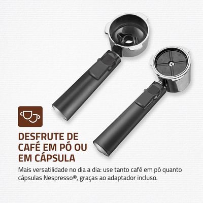 Cafeteira Espresso Dolce Crema 20 Bar Mondial Preto/Inox 1200W - C-21-E-CNP 127V